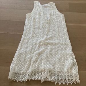 Crochet white cotton lace dress by Velvet Graham & Spencer lined size S small